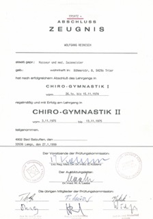Qualifikationen von Wolfgang Reinisch